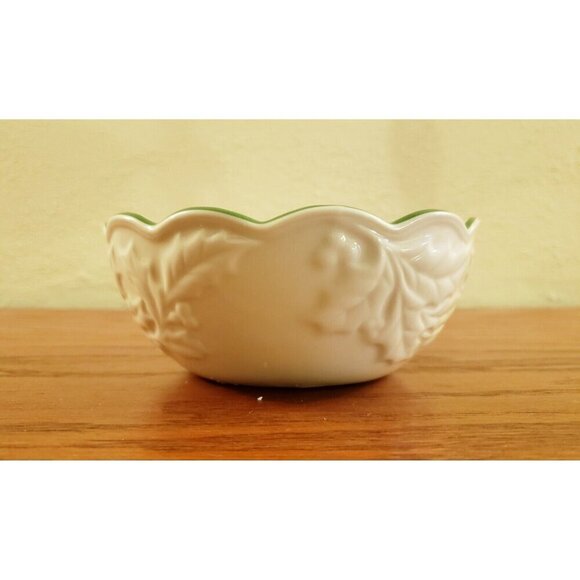 Lenox Dip Bowl Spoon Hosting the Holidays Embossed Christmas Vintage New - Picture 4 of 7